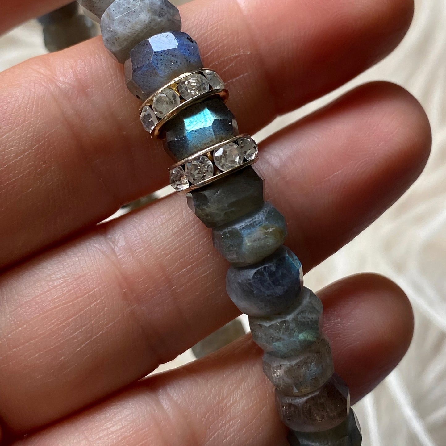 Labradorite & Diamond Bracelet