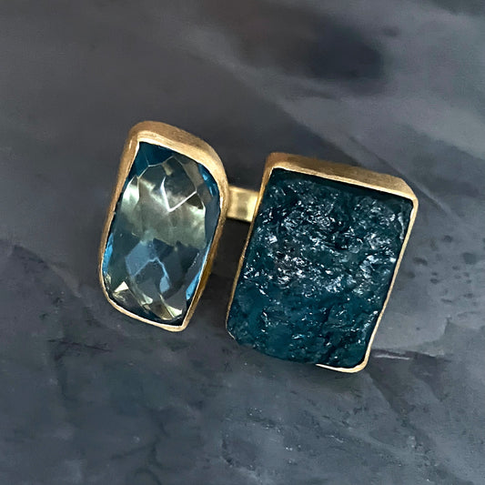 Blue Topaz & Apatite Ring