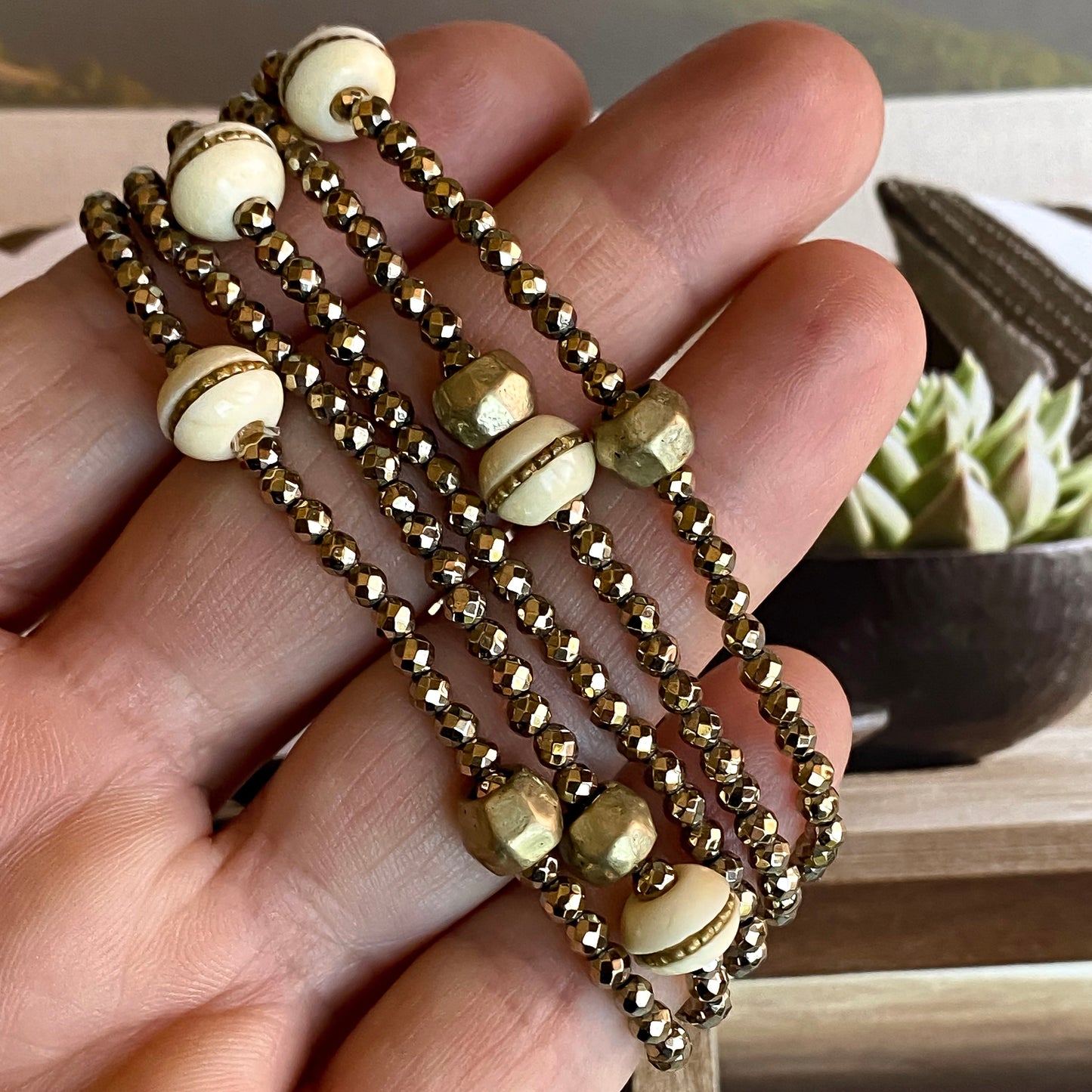 Pyrite Gem Bracelet