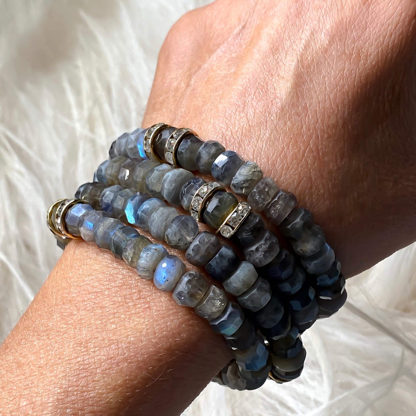 Labradorite & Diamond Bracelet