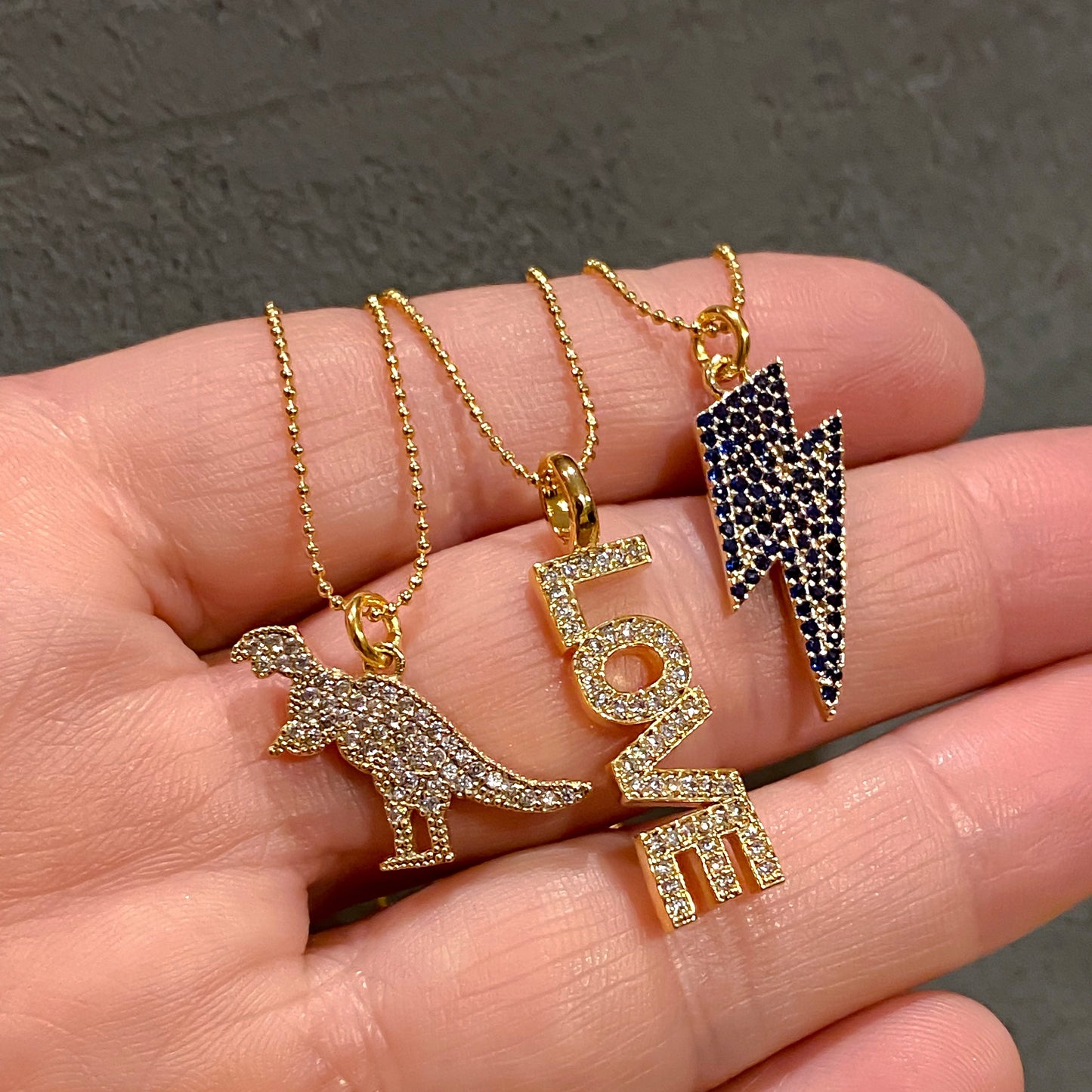 LOVE Charm on Gold Ball Chain