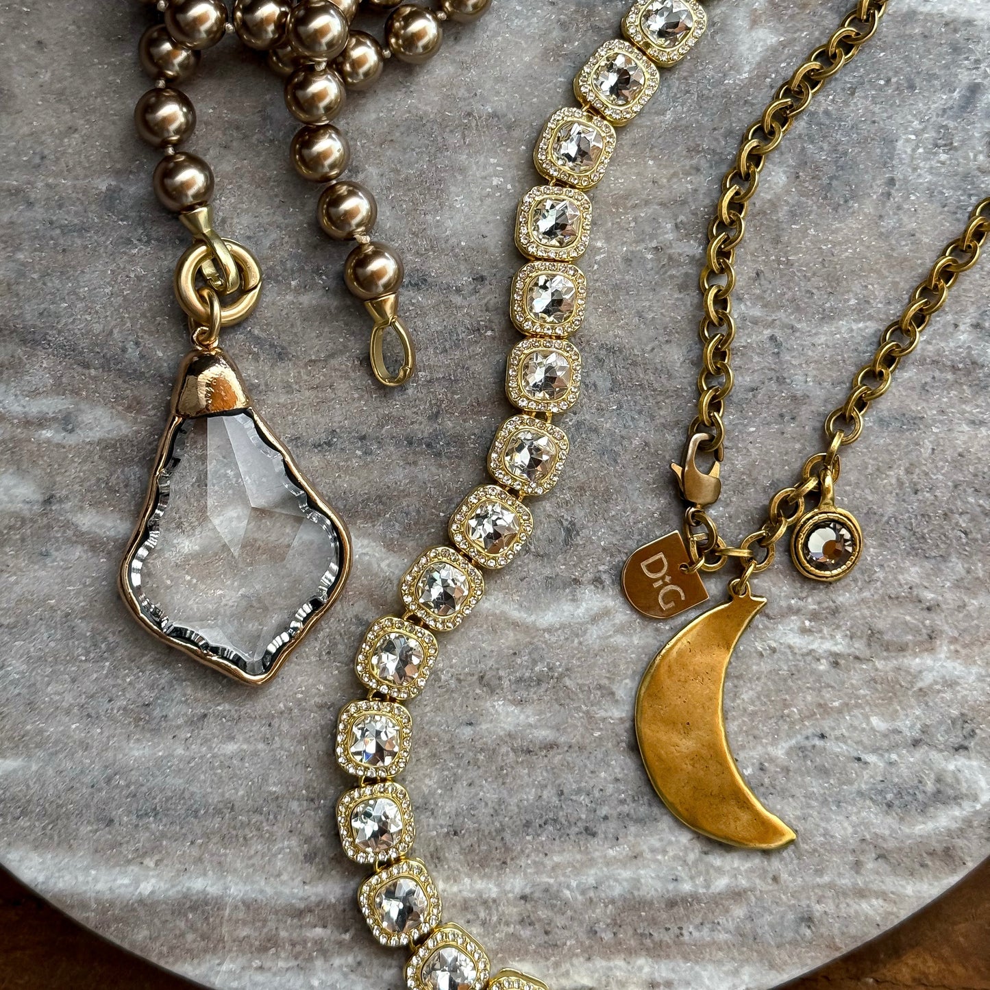 Chunky Tennis Halo Necklace
