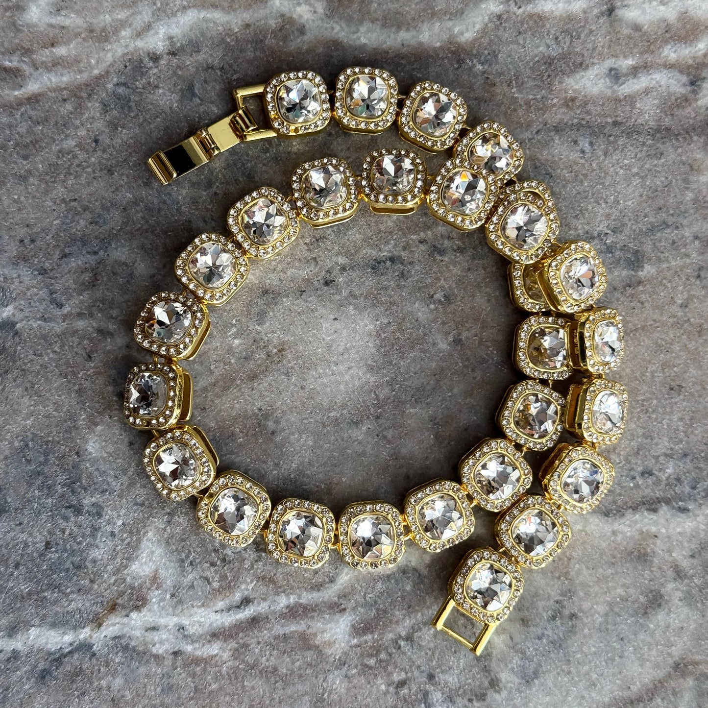 Chunky Tennis Halo Necklace