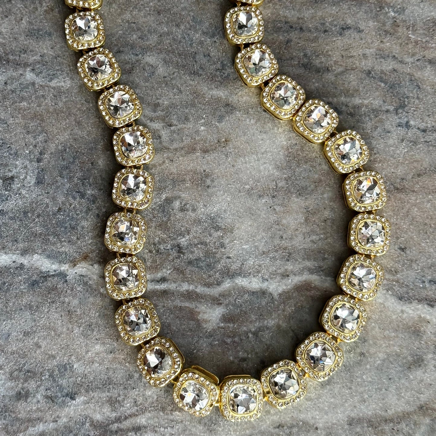 Chunky Tennis Halo Necklace