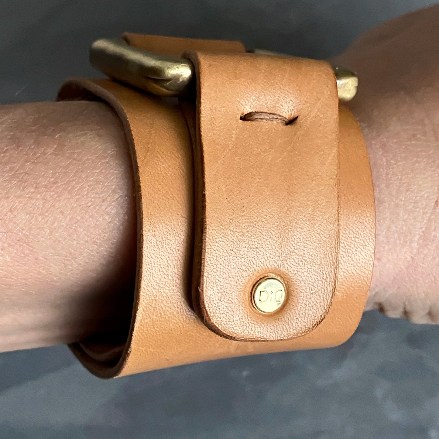 Leather & Bronze Cuff