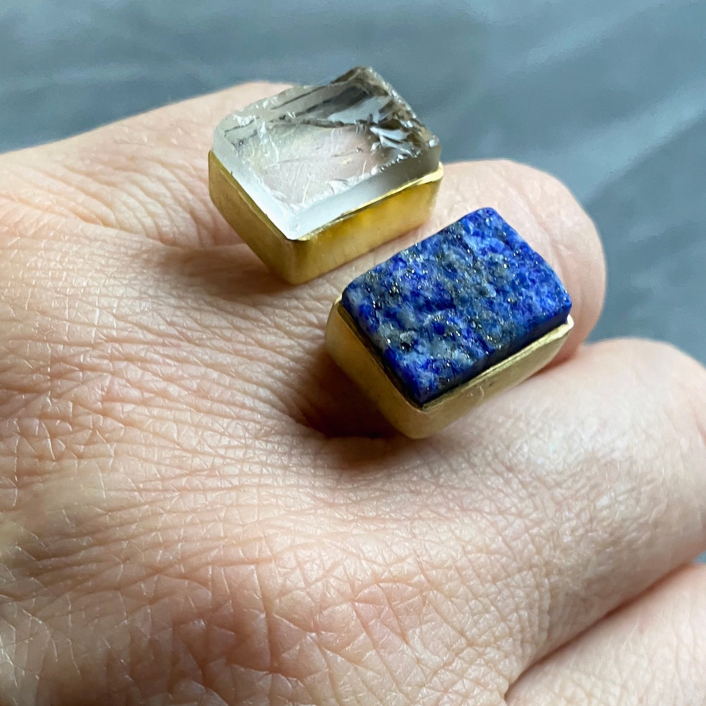 Lapis Lazuli & Clear Quartz Ring