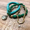 Green Quartz + 24K Gold Bracelet