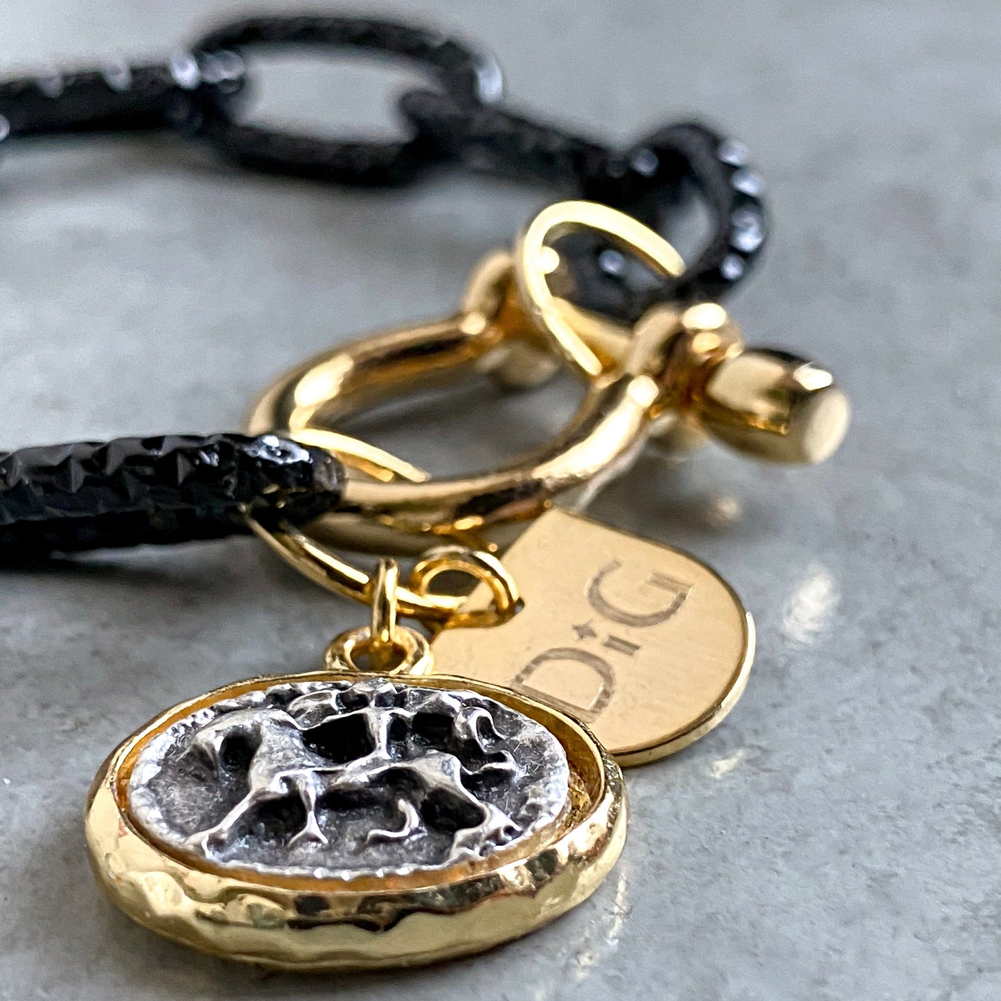 Man on Horse Mixed Metal Bracelet