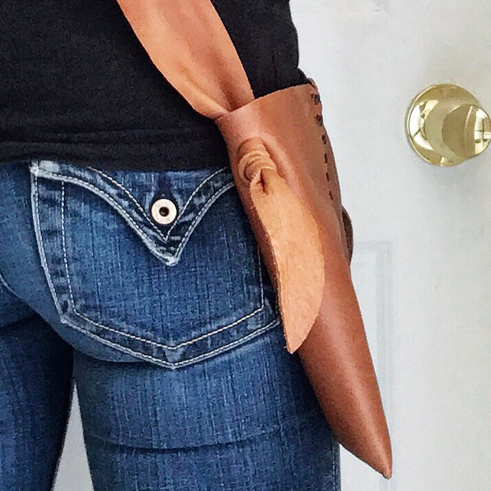 Distressed + Knotted Whiskey Leather Mini Crossbody