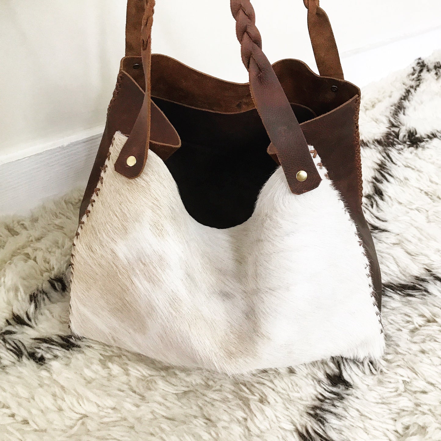 Cowhide + Saddle Leather Bag