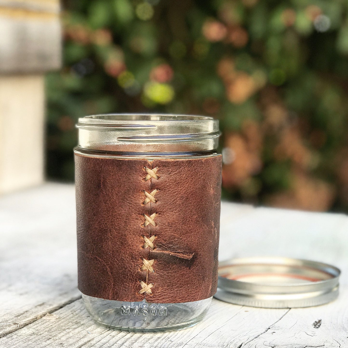 Leather Mason Jar
