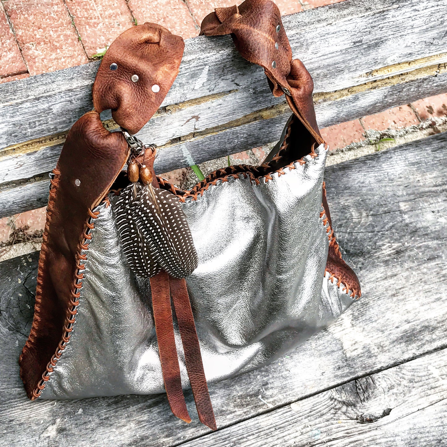 Metallic Lambskin Tote