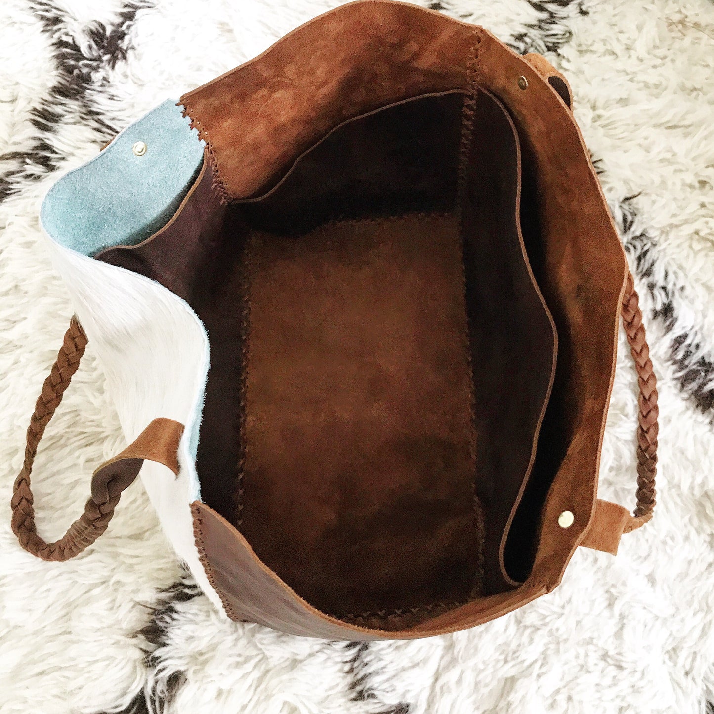 Cowhide + Saddle Leather Bag