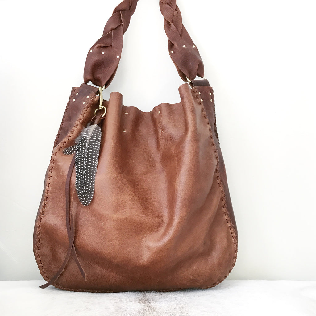 Knotted + Distressed Saddle Leather Sack – Amy DiGregorio