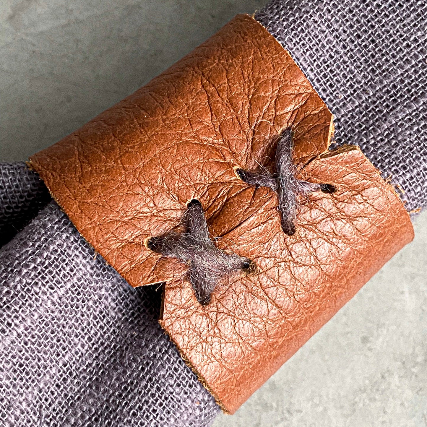 Leather + Wool Napkin Ring