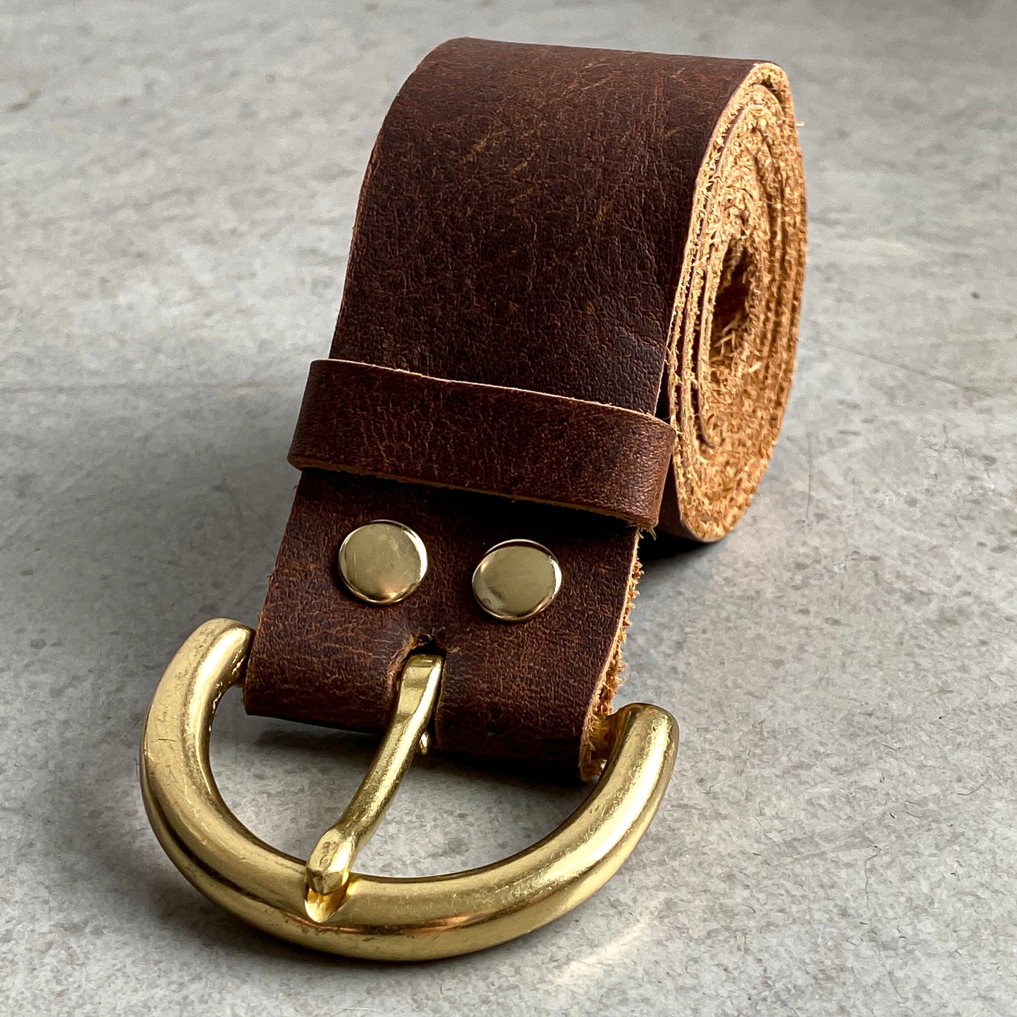 Distressed Saddle Leather Belt