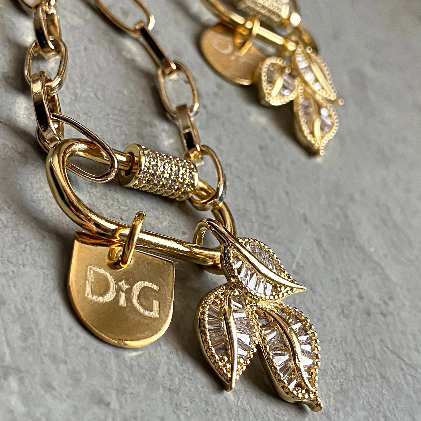 3 Leaf Baguette Necklace