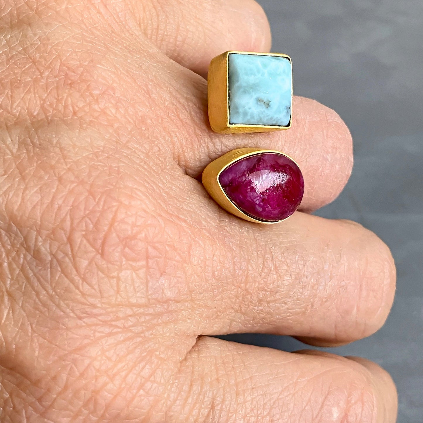 Ruby & Larimar Ring