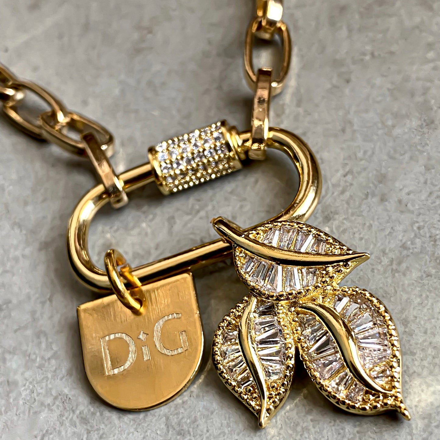 3 Leaf Baguette Necklace