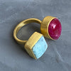 Ruby & Larimar Ring