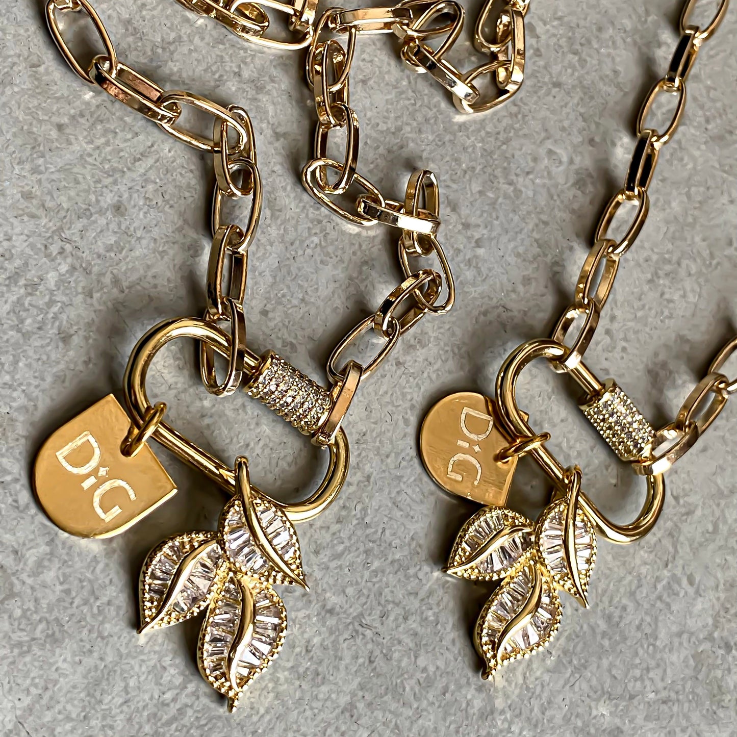3 Leaf Baguette Necklace