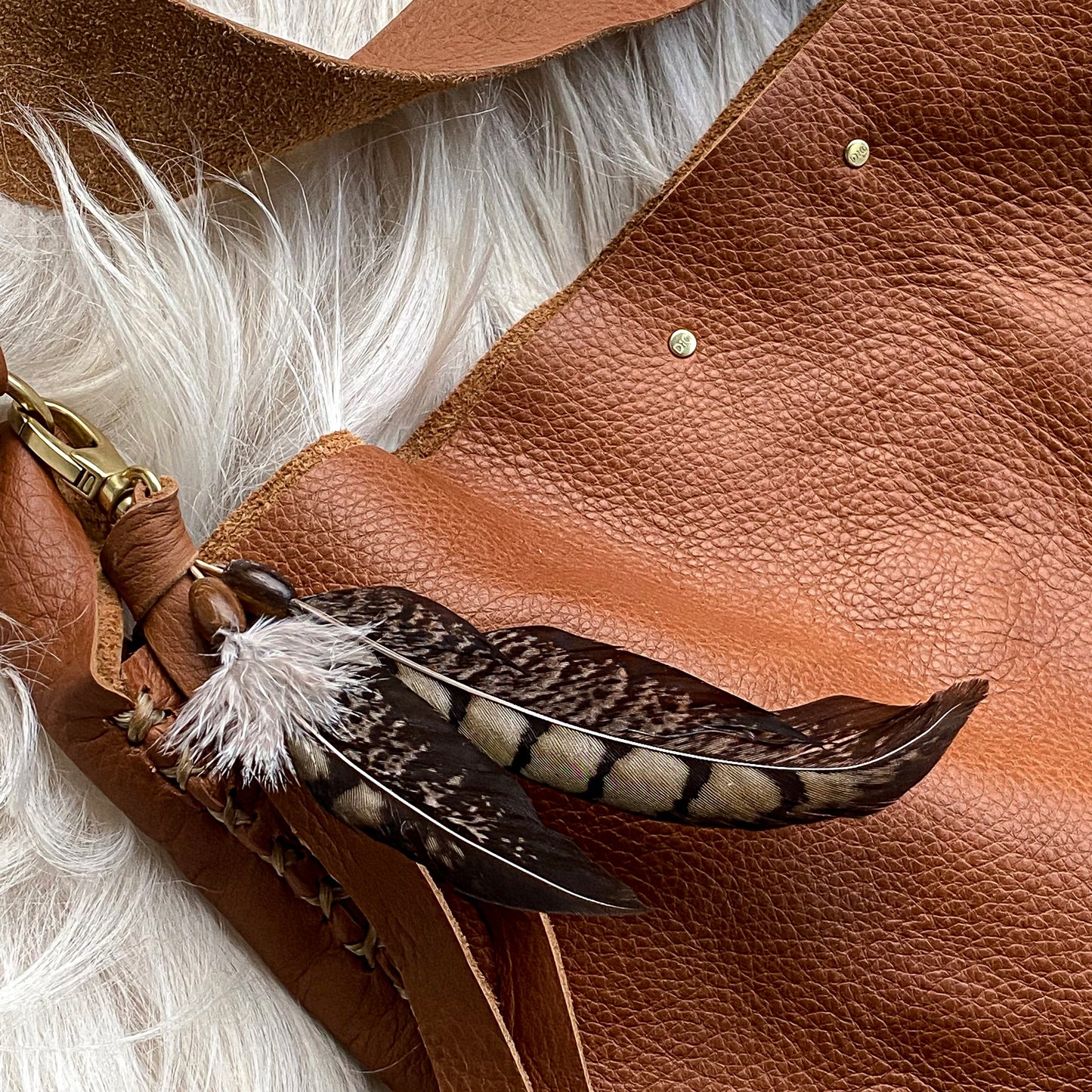 Distressed Whiskey Leather Bag