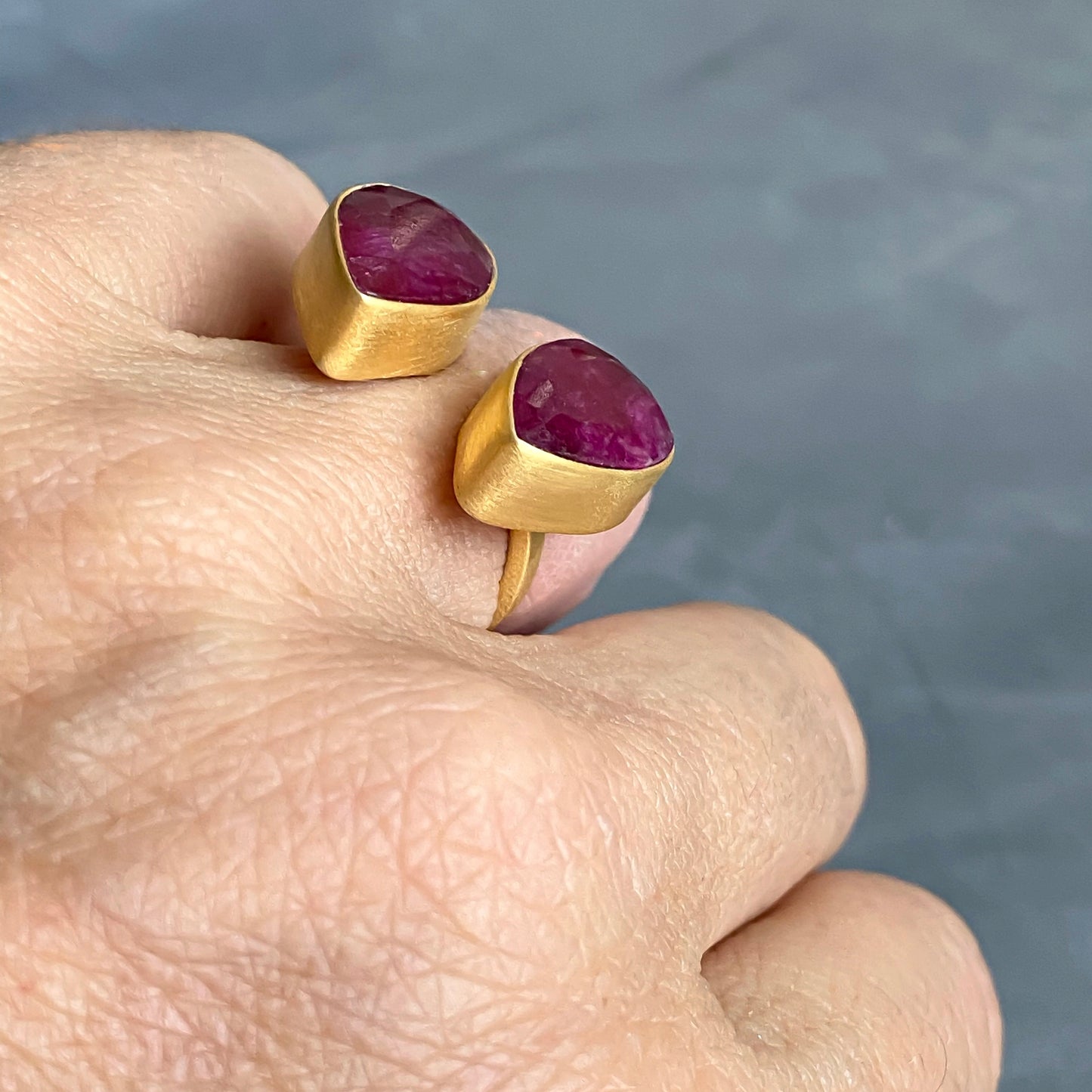 Double Ruby Teardrop Ring