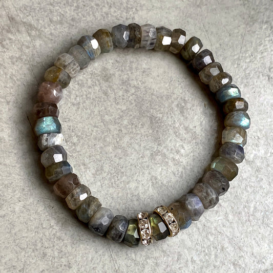 Labradorite & Diamond Bracelet