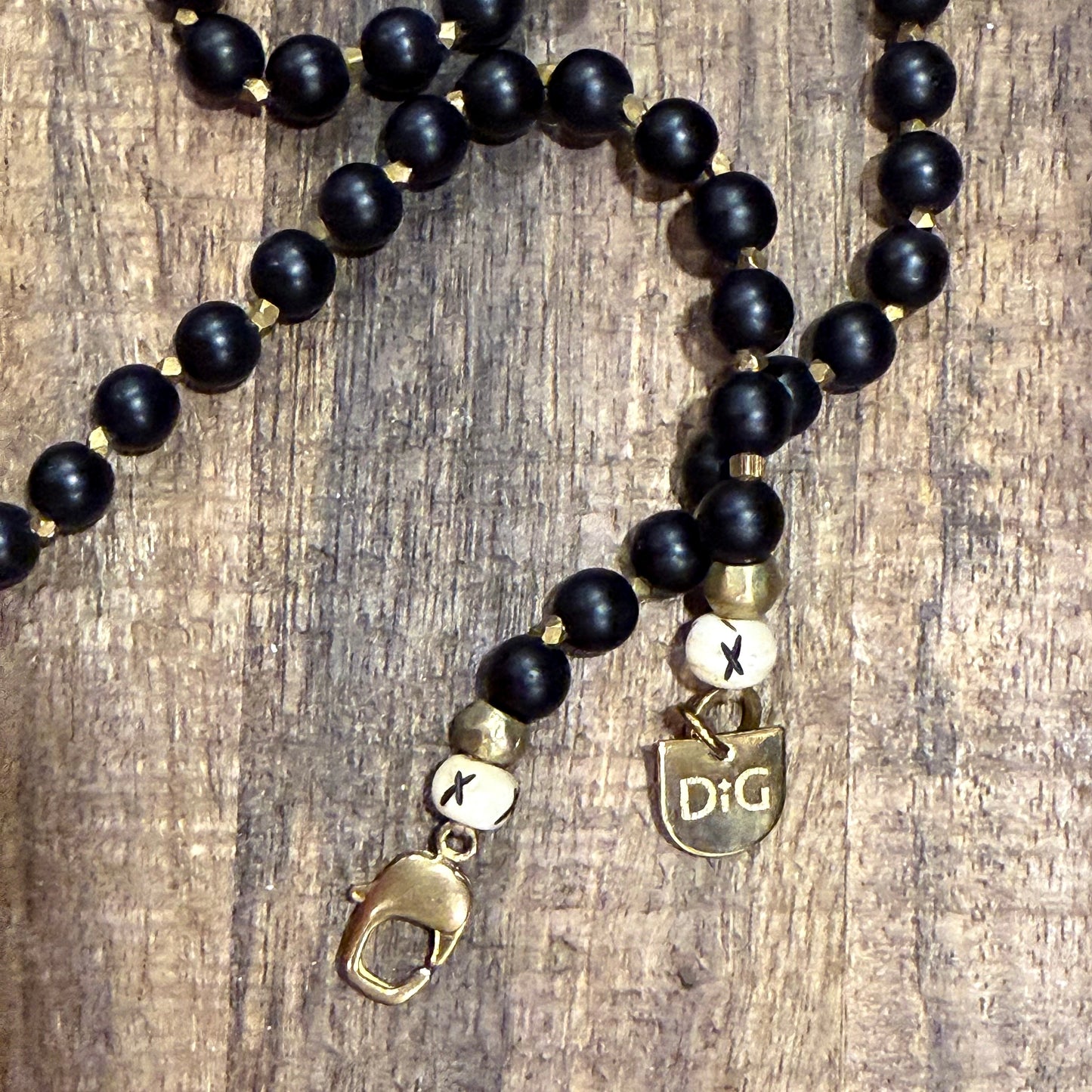 Onyx & Brass Necklace