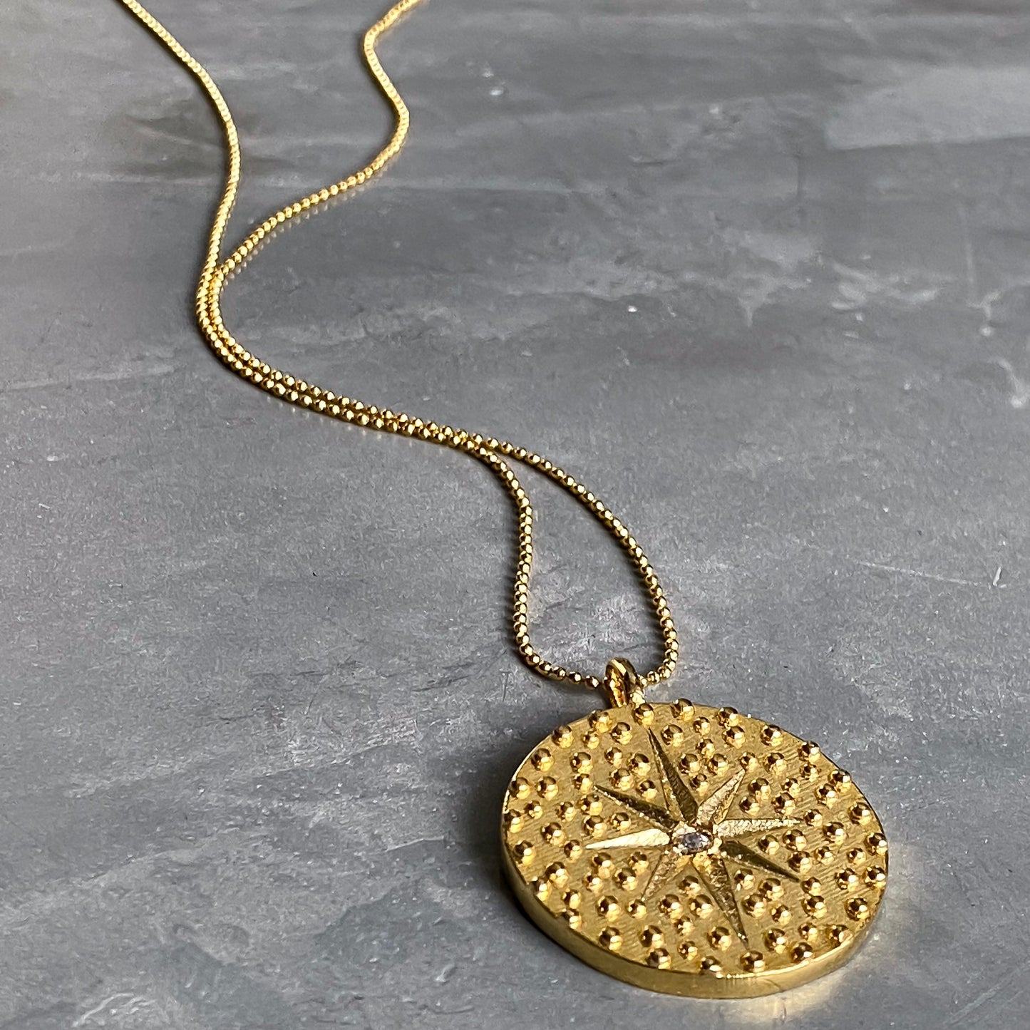 Gold Charm on Gold Ball Chain