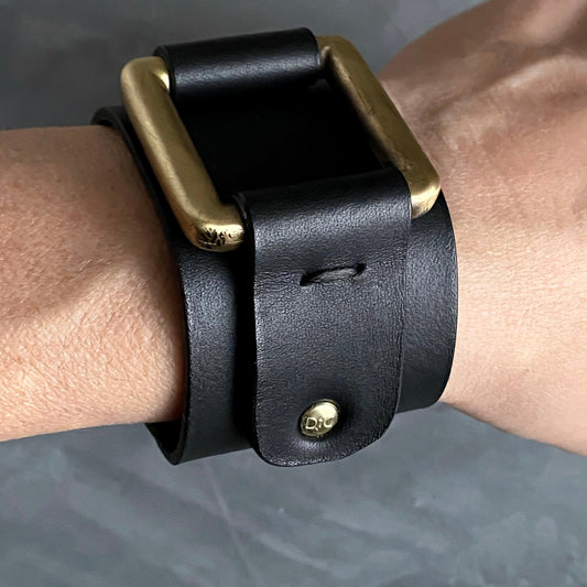 Leather & Bronze Cuff