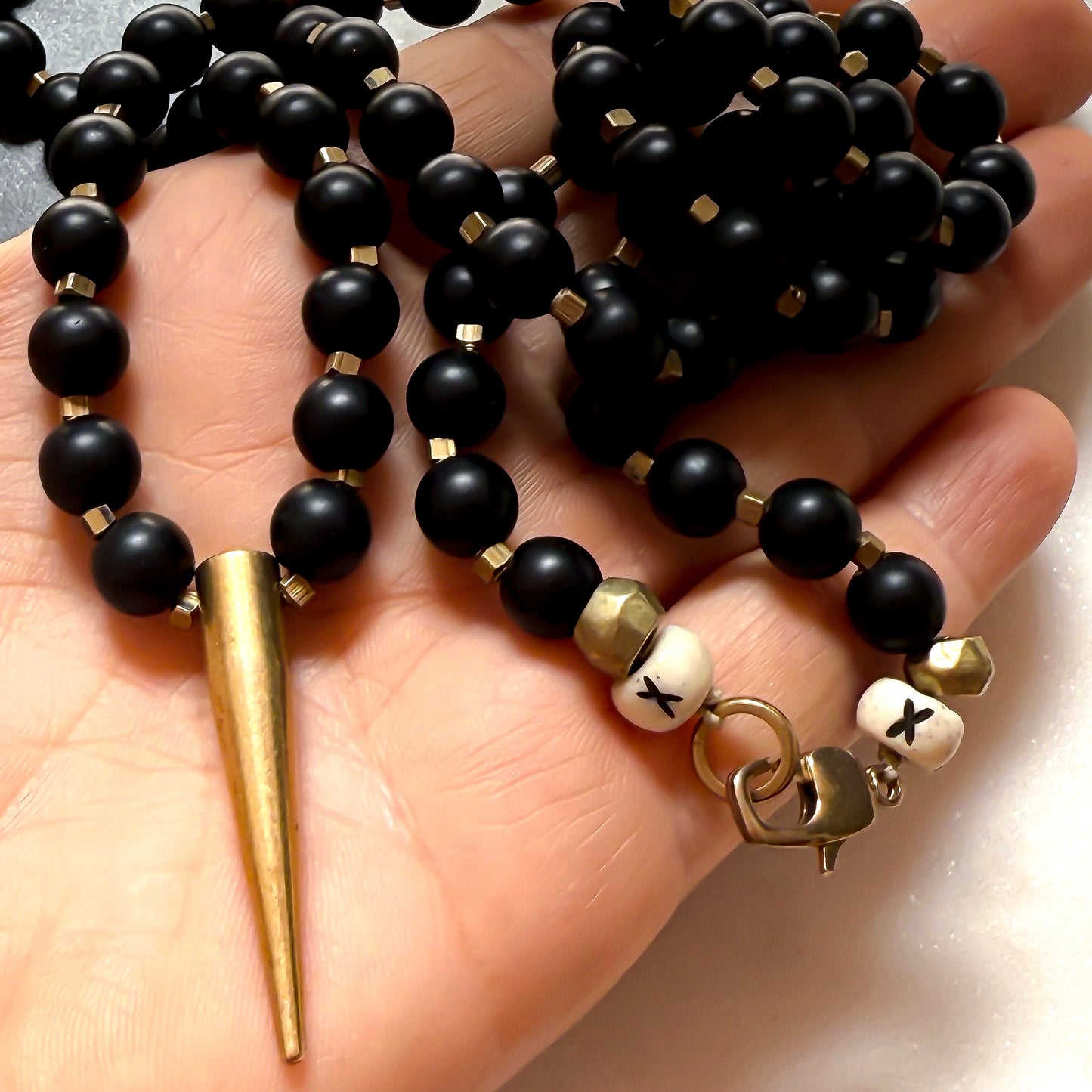 Onyx & Brass Necklace