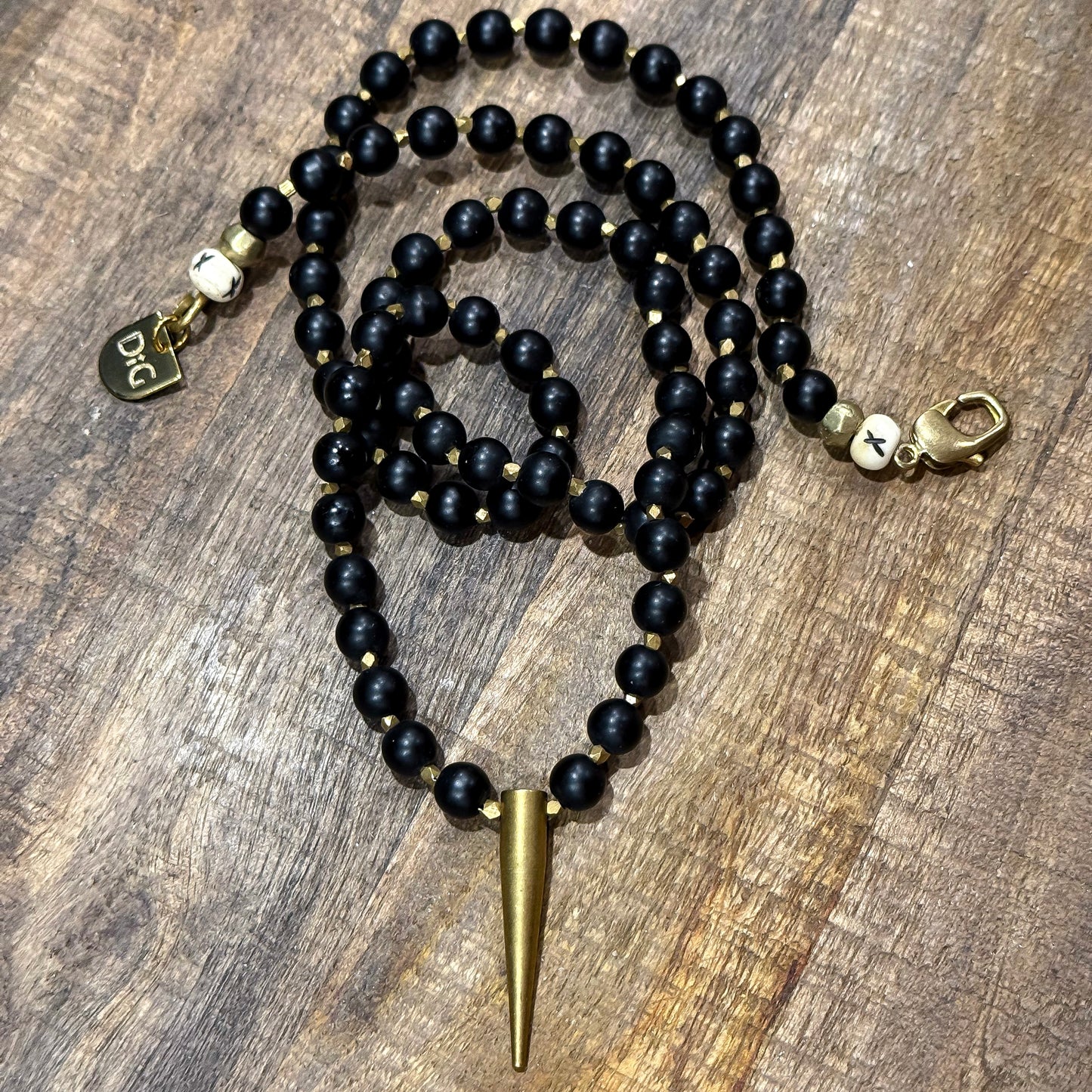 Onyx & Brass Necklace