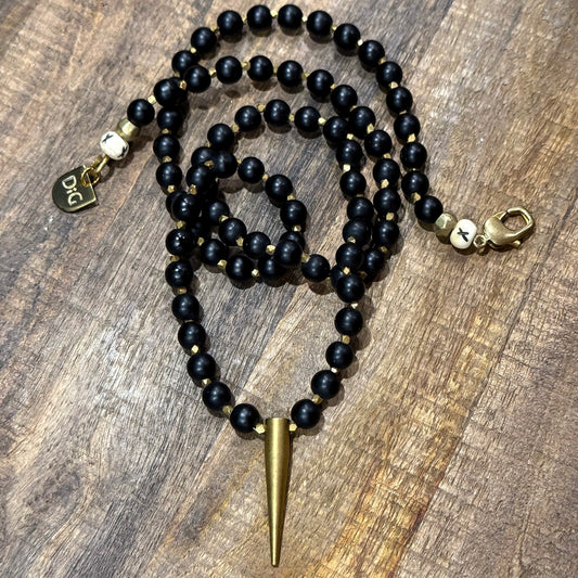Onyx & Brass Necklace