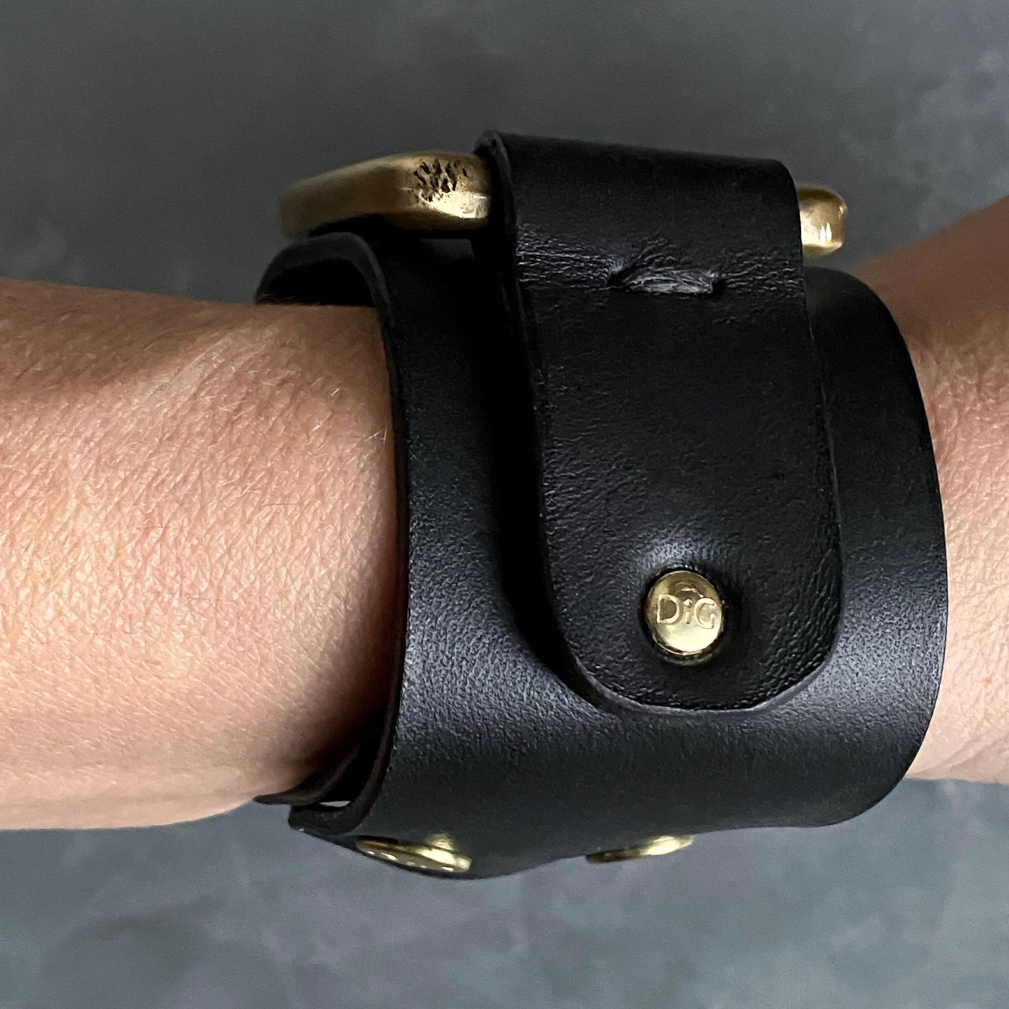 Leather & Bronze Cuff