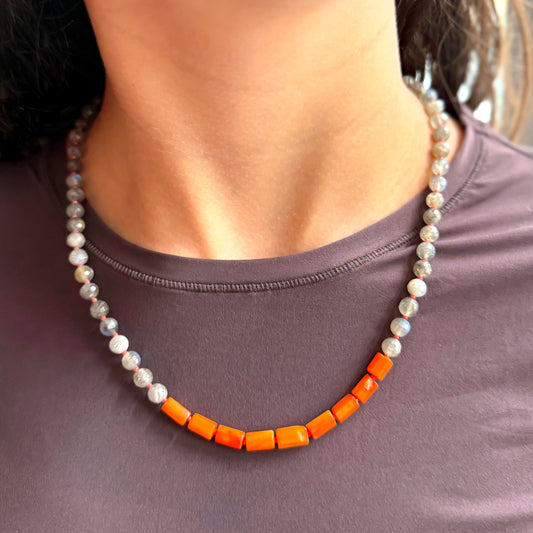 Coral Eclipse Necklace