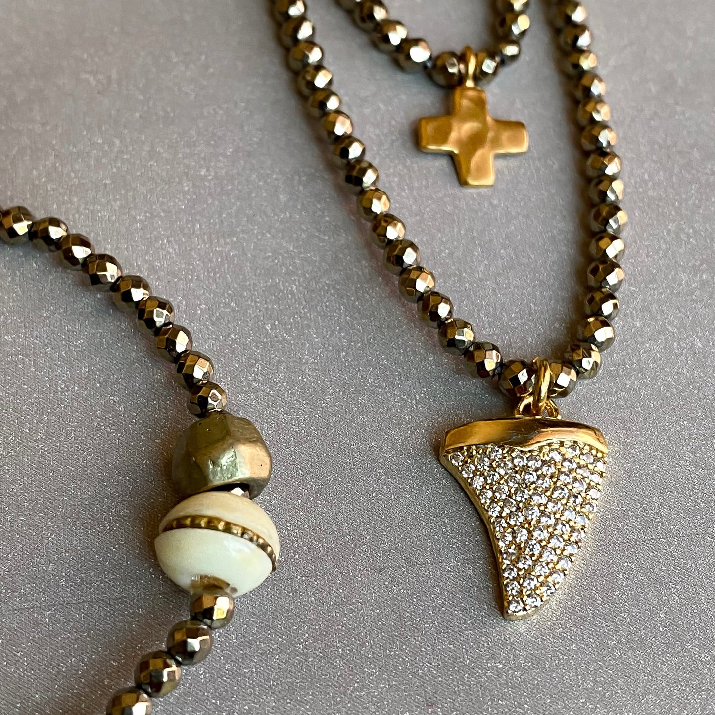 Shark Tooth Pave Necklace