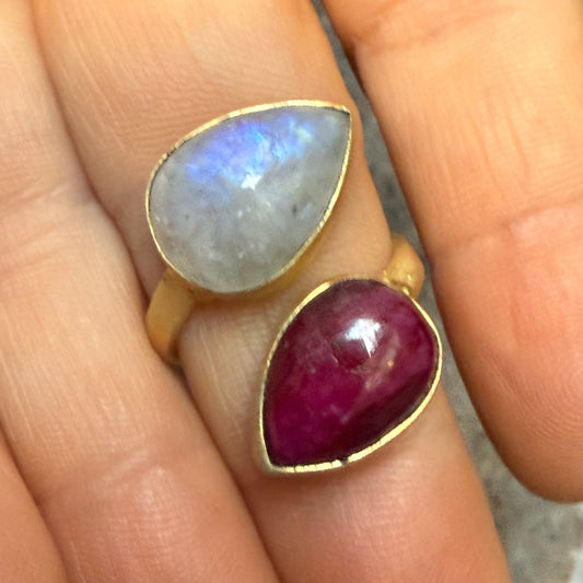 Ruby & Moonstone Ring
