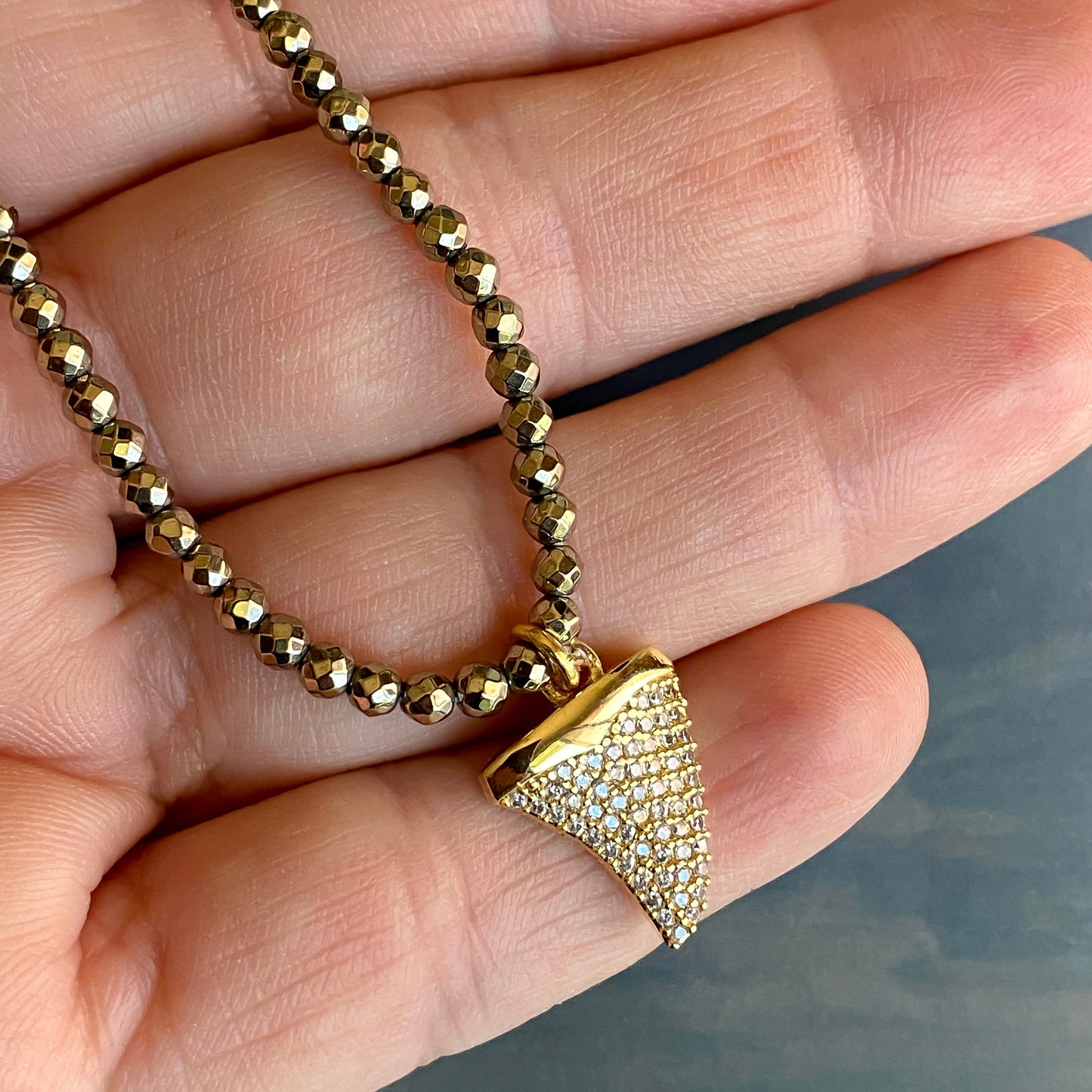 Shark Tooth Pave Necklace