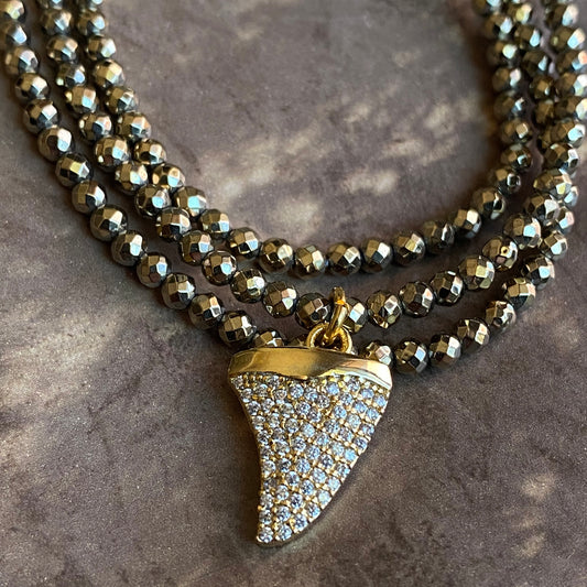 Shark Tooth Pave Necklace