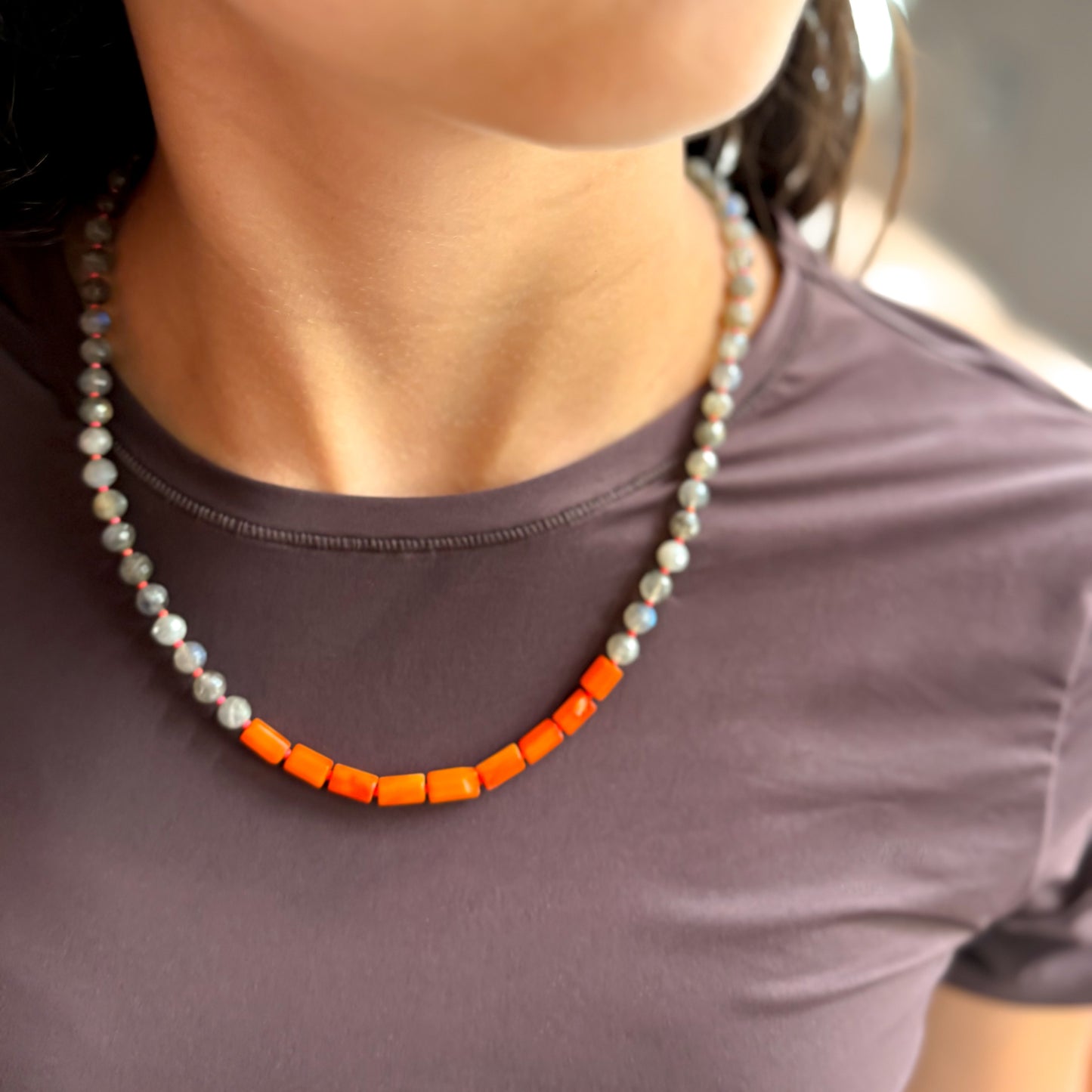 Coral Eclipse Necklace