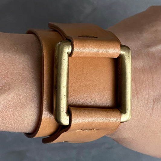 Leather & Bronze Cuff