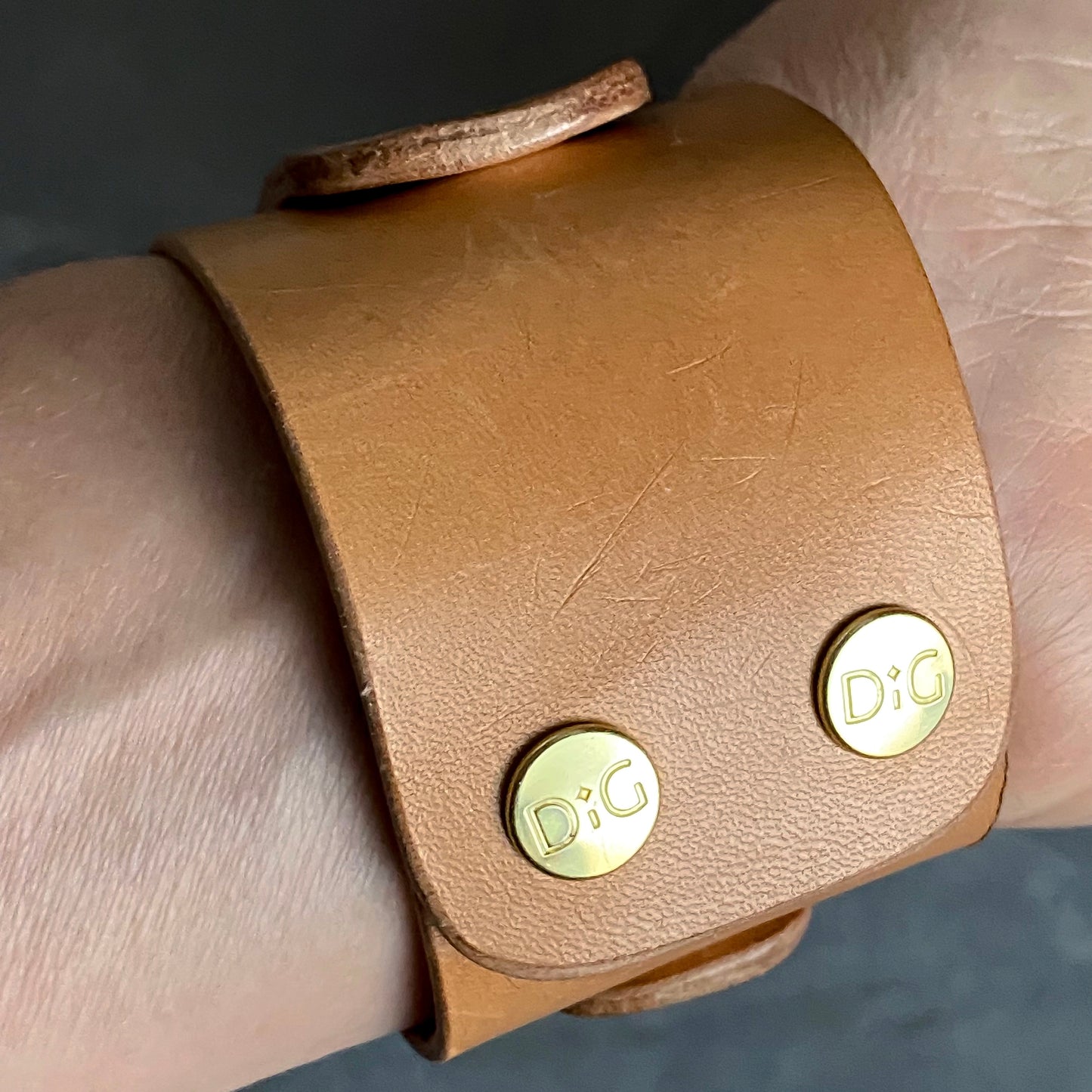 Leather & Bronze Cuff