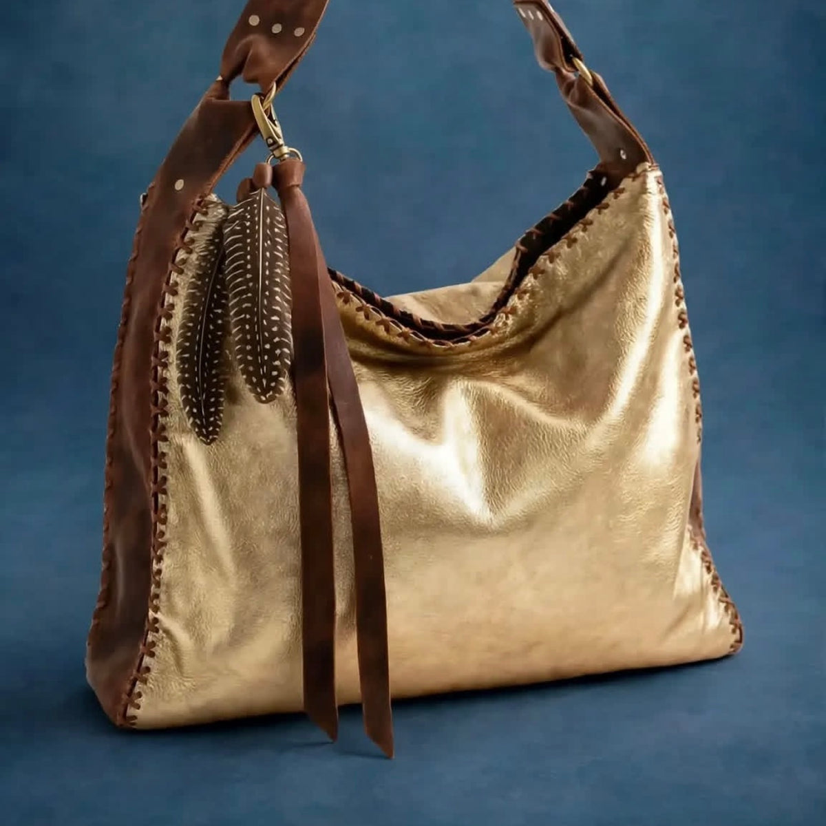 Metallic Lambskin Tote