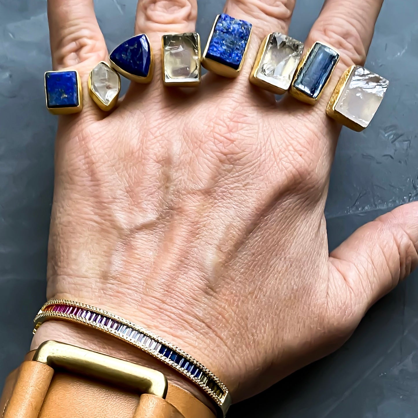 Blue Kyanite & Rose Quartz Ring