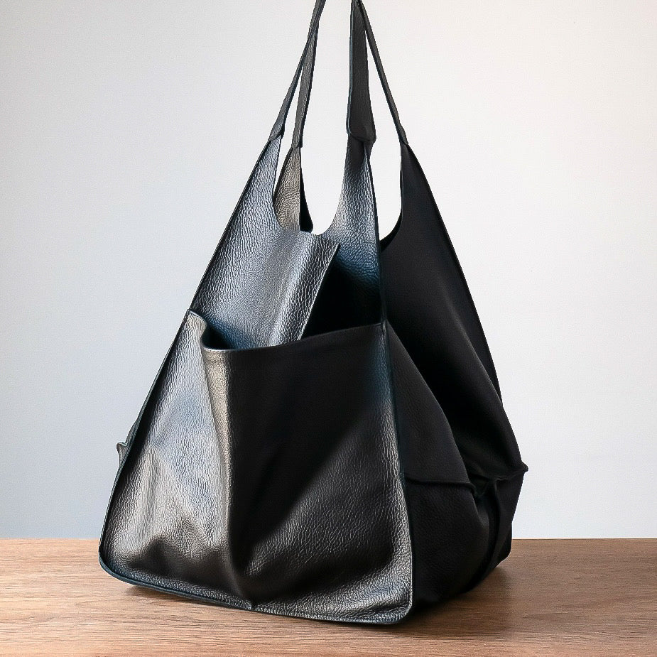 Black Leather Weekender