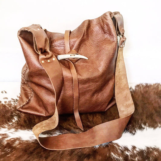 Antler + Whiskey Leather Crossbody