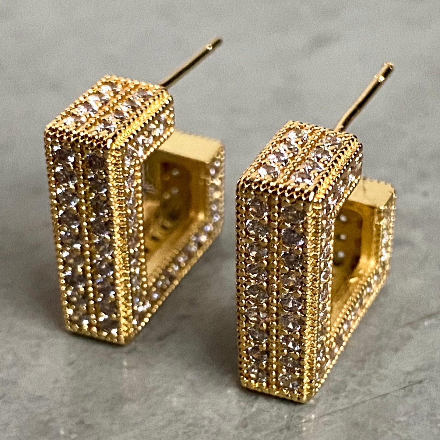 Pave Cube Studs