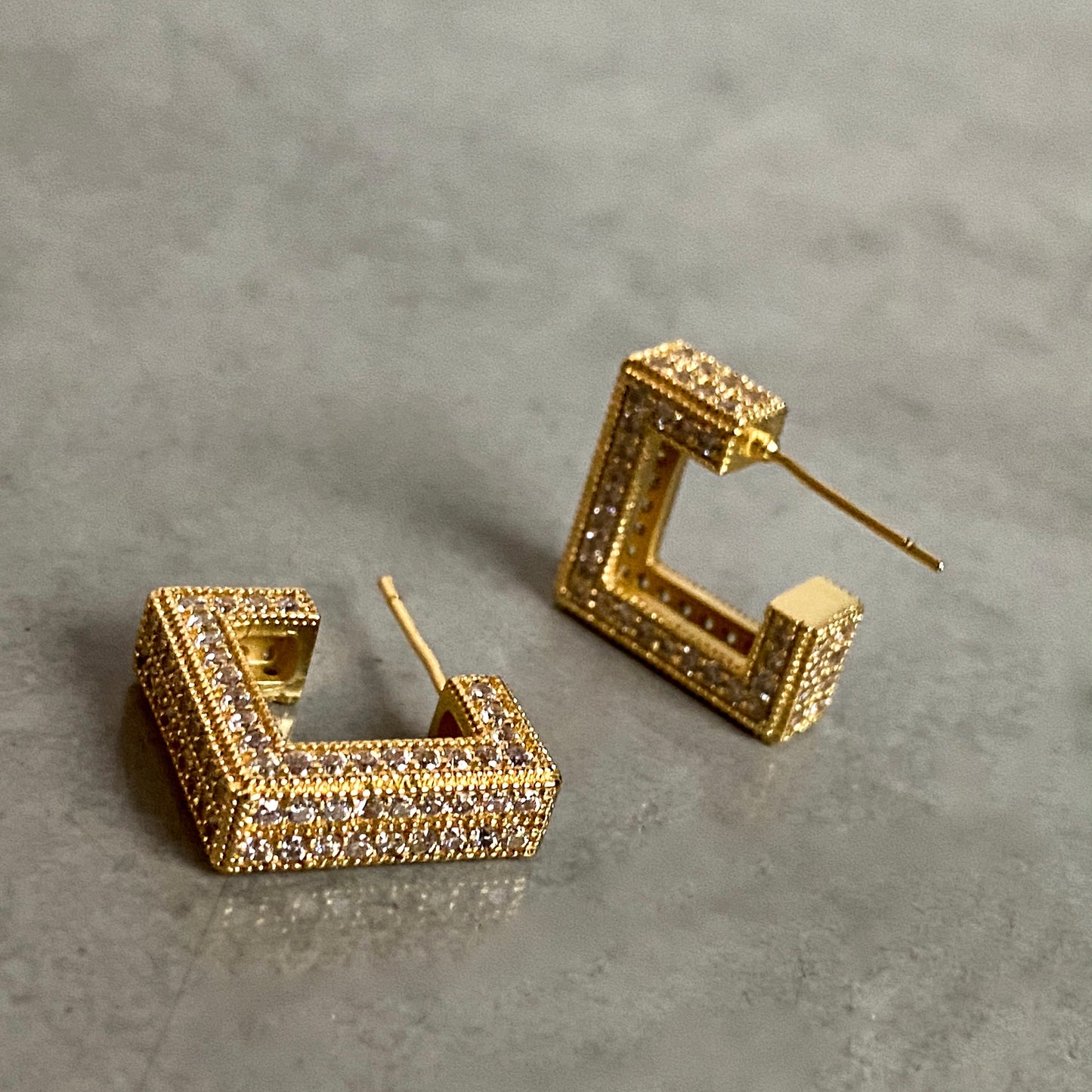 Pave Cube Studs