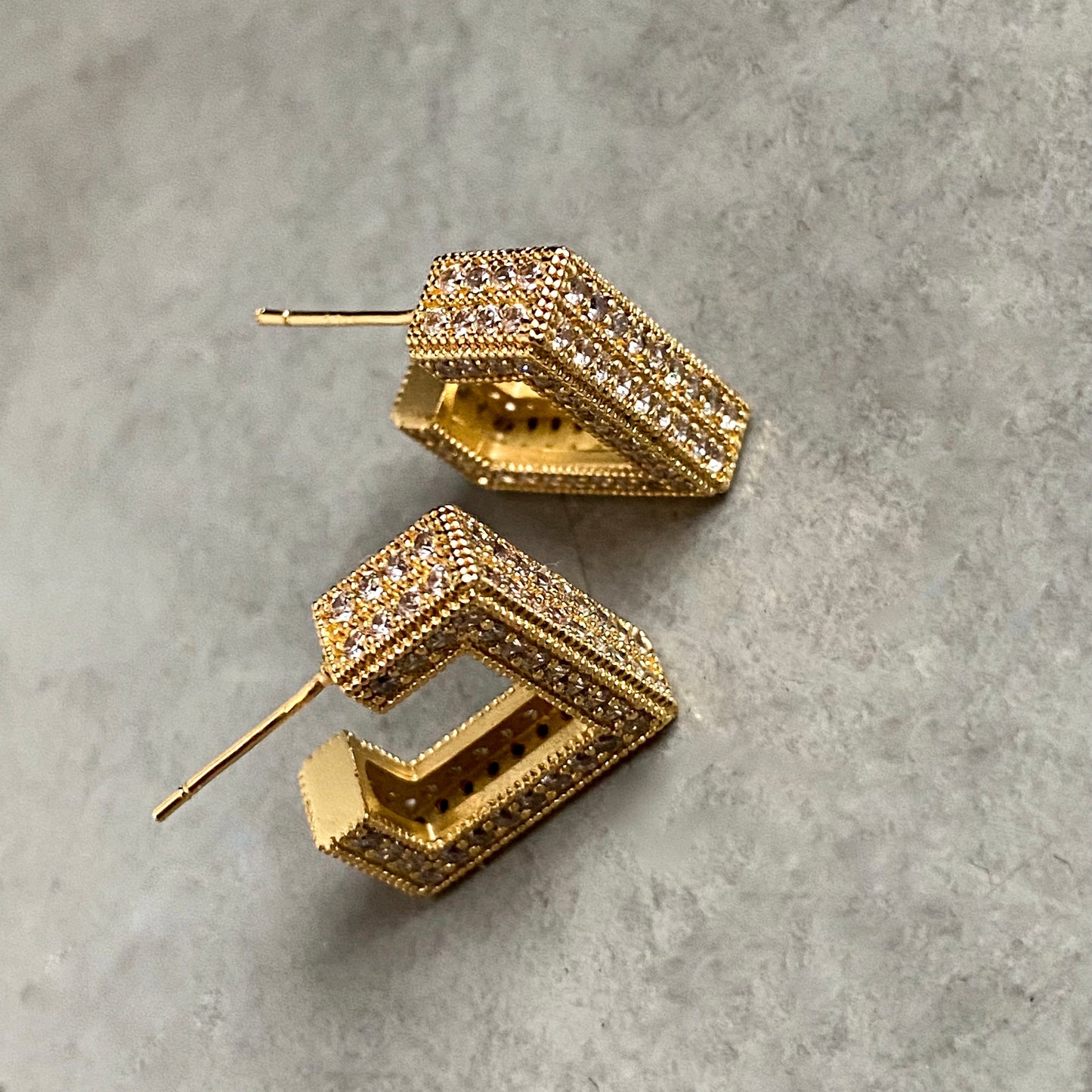 Pave Cube Studs